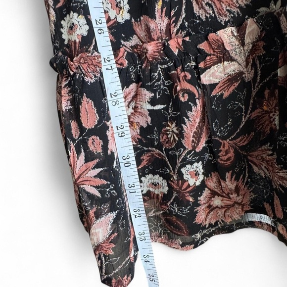 Madewell Long Sleeve Dress in Black Floral - Picture 4 of 7